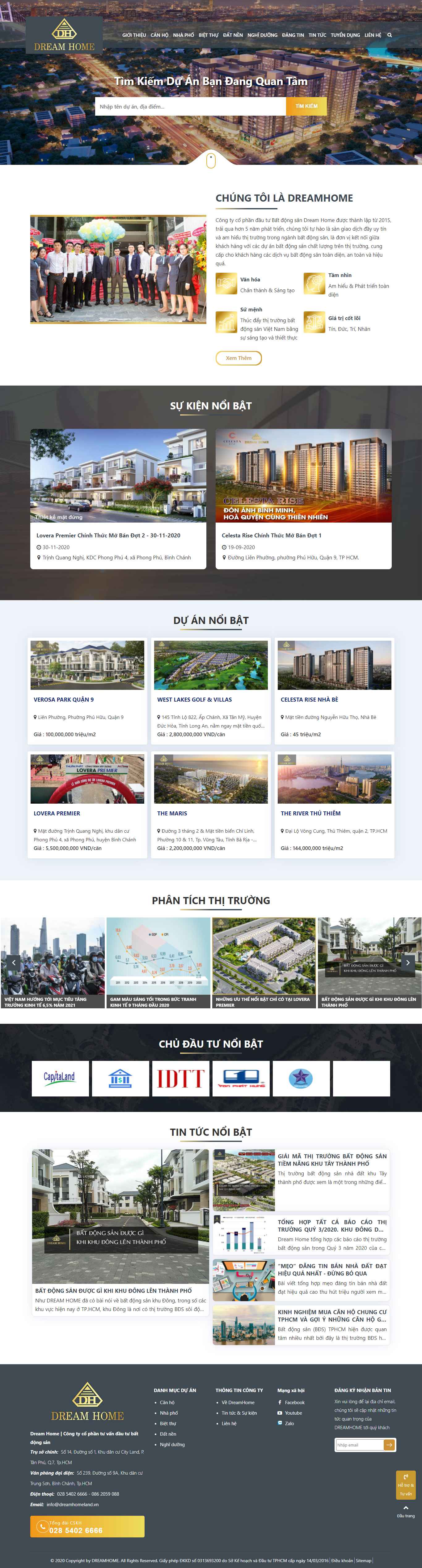 Thiết kế Web nhà vườn dreamhomeland.vn