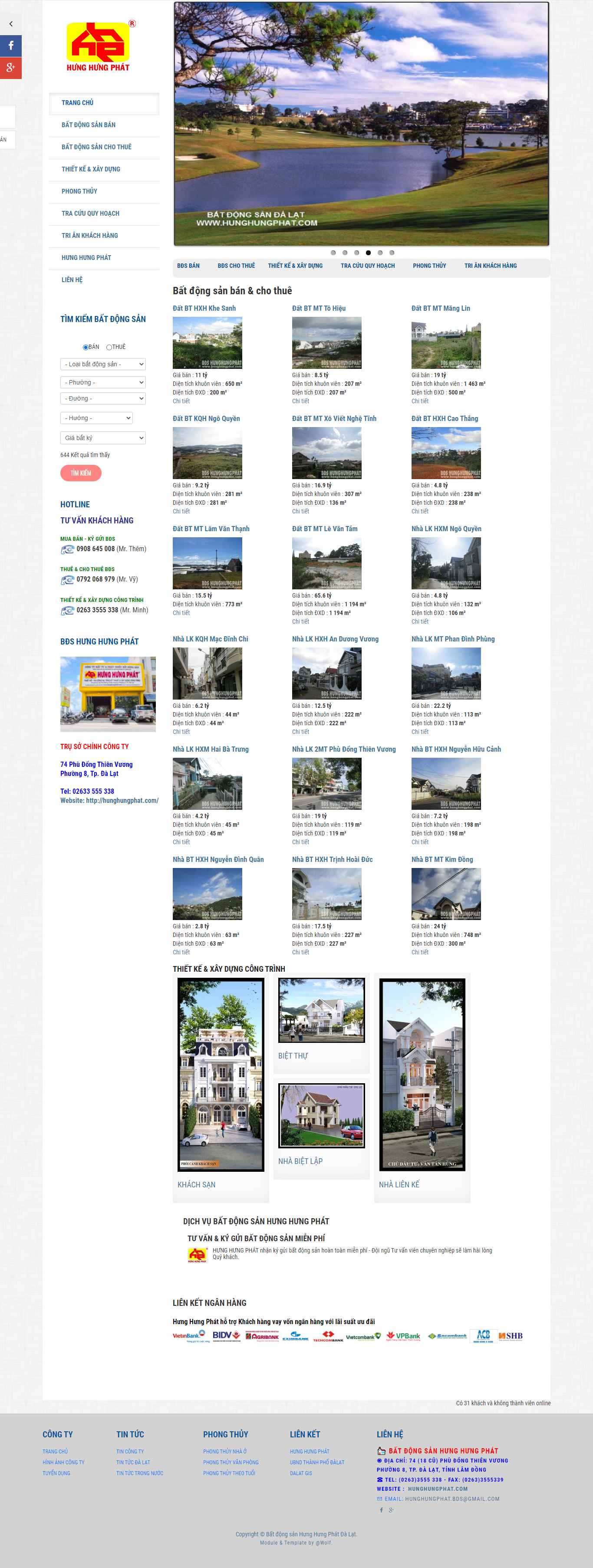Thiết kế Web nhà vườn hunghungphat.com
