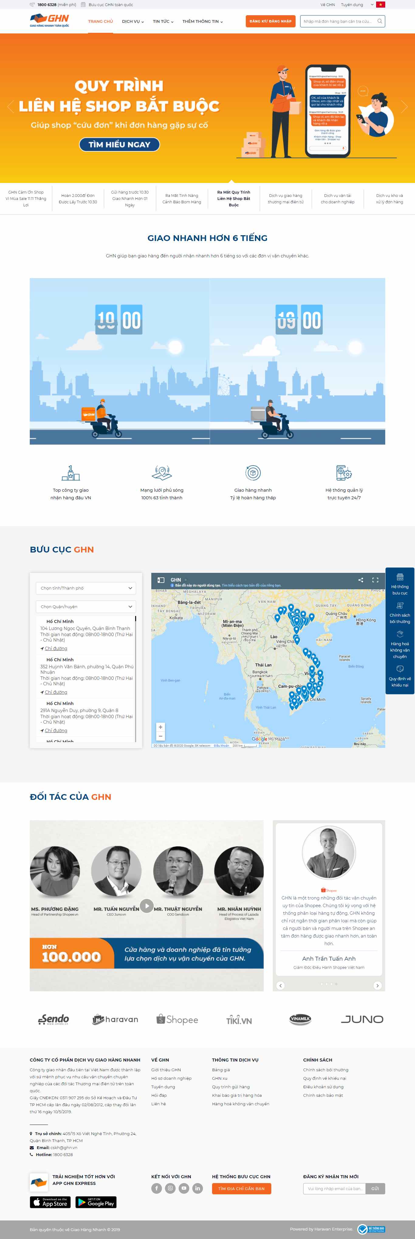 Thiết kế Web giao hàng ghn.vn