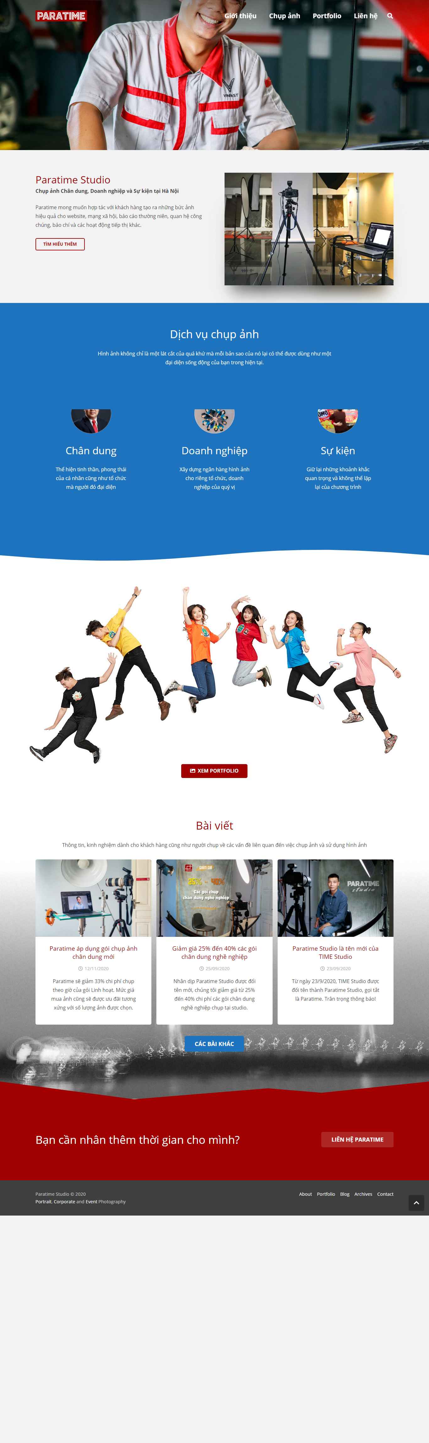 Thiết kế Web nhiếp ảnh gia paratime.vn
