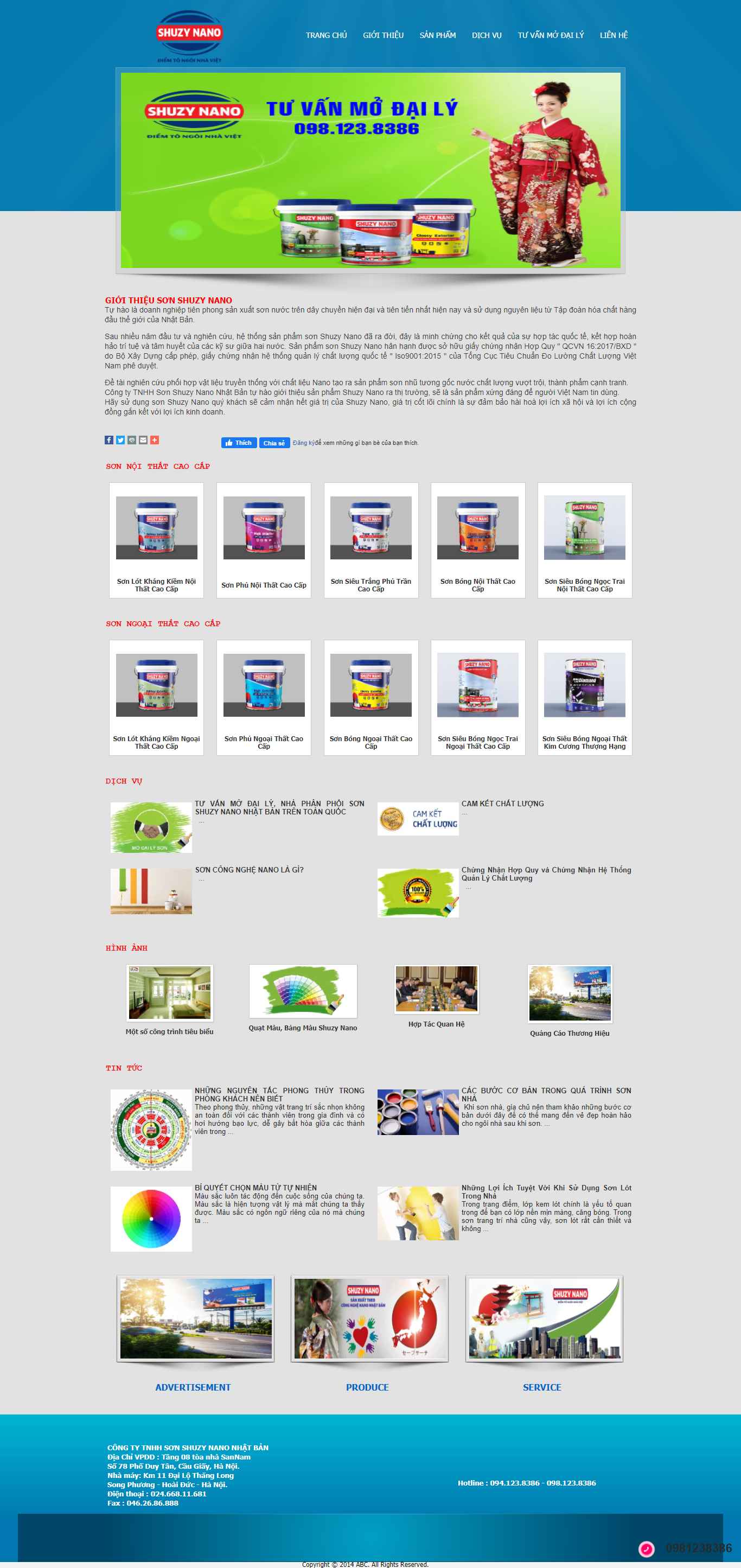 Thiết kế Web phân phối sản phẩm shuzynano.com