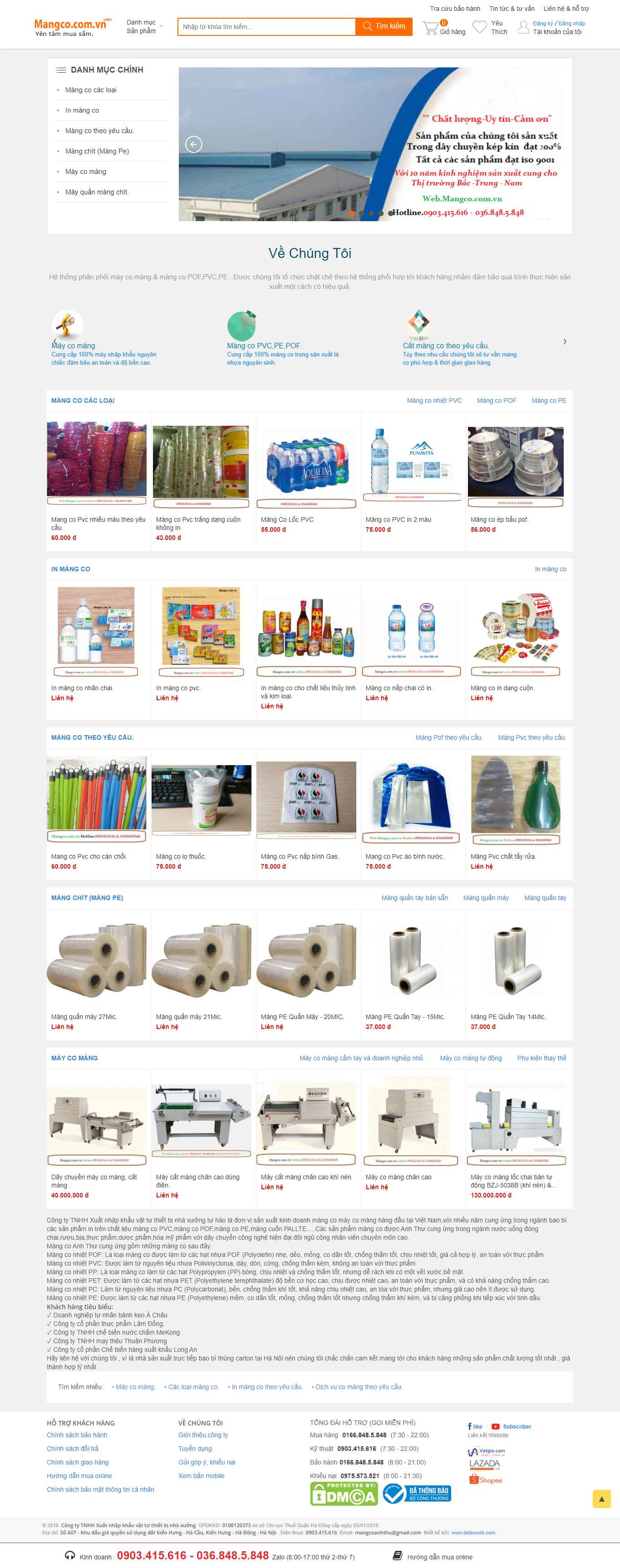 Thiết kế Web phân phối sản phẩm mangco.com.vn