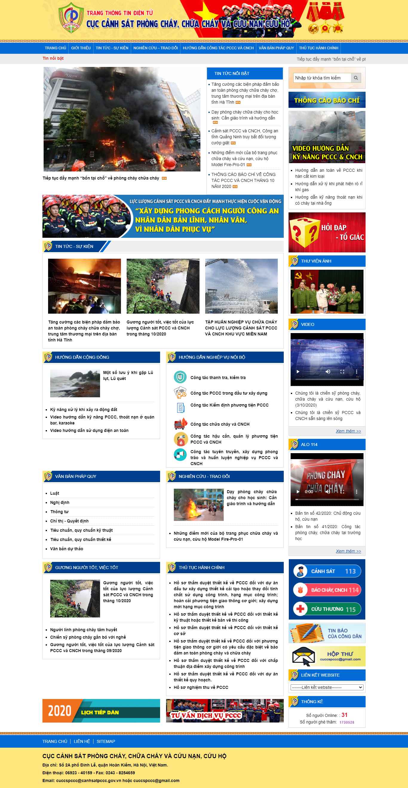 Thiết kế Web phòng cháy canhsatpccc.gov.vn