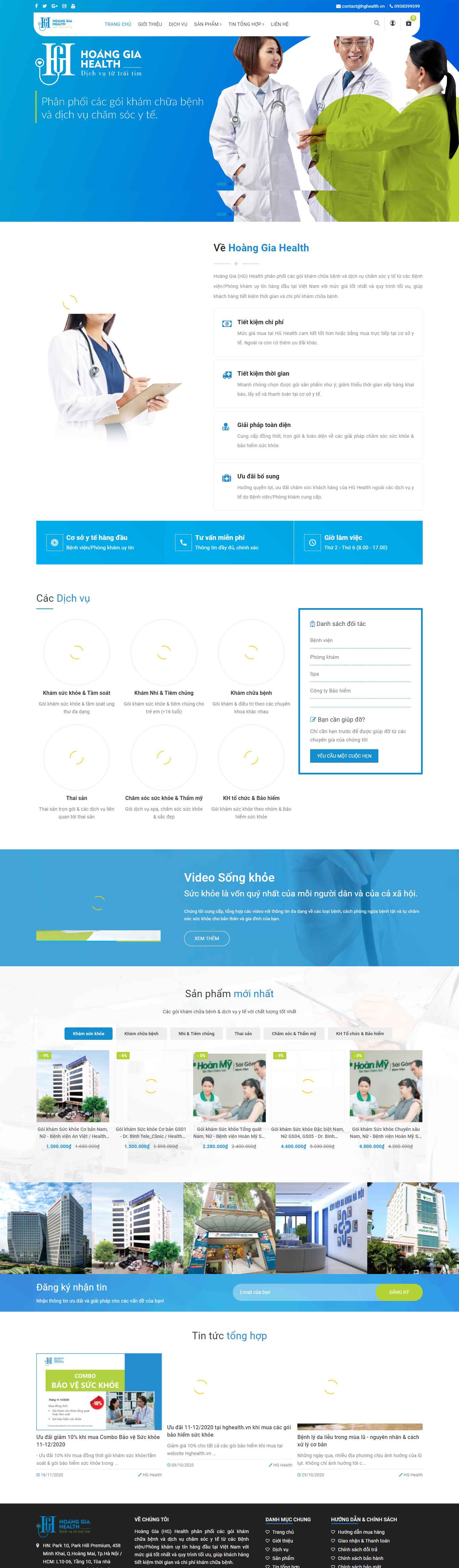 Thiết kế Web phòng khám tư nhân hghealth.vn