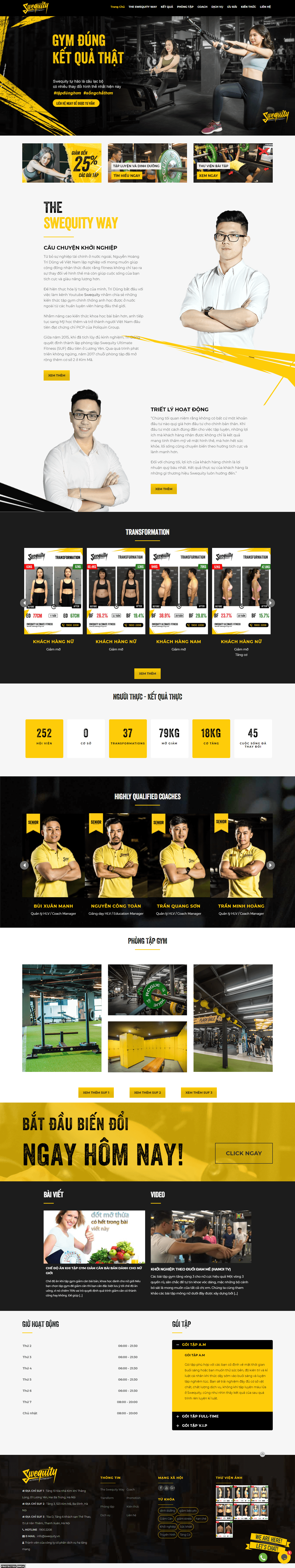 Thiết kế Web phòng tập gym swequity.vn