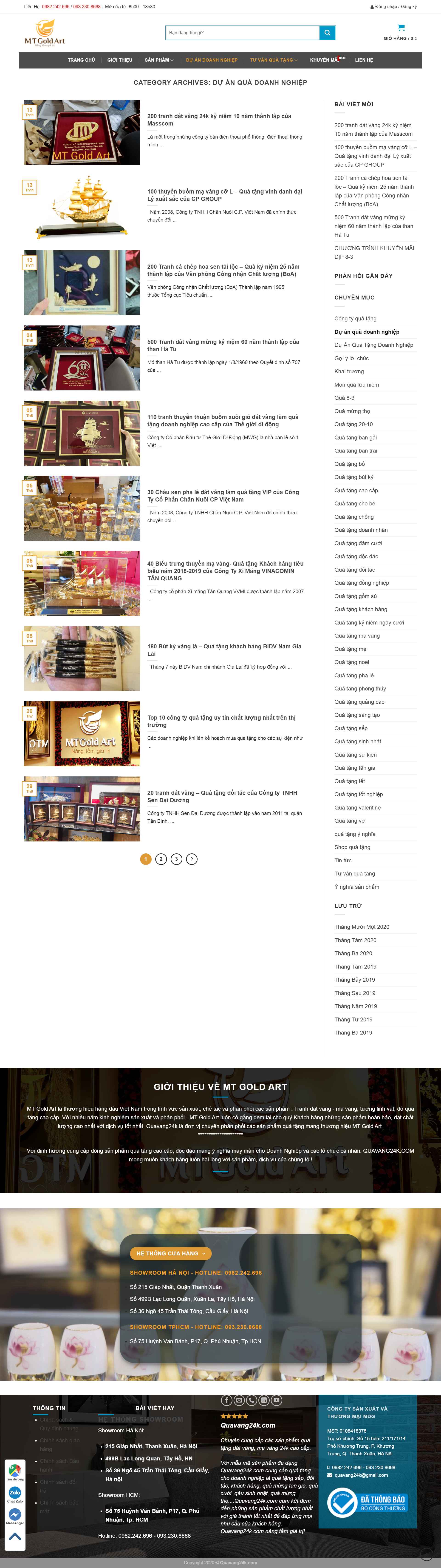 Thiết kế Web quà tặng doanh nghiệp quavang24k.com