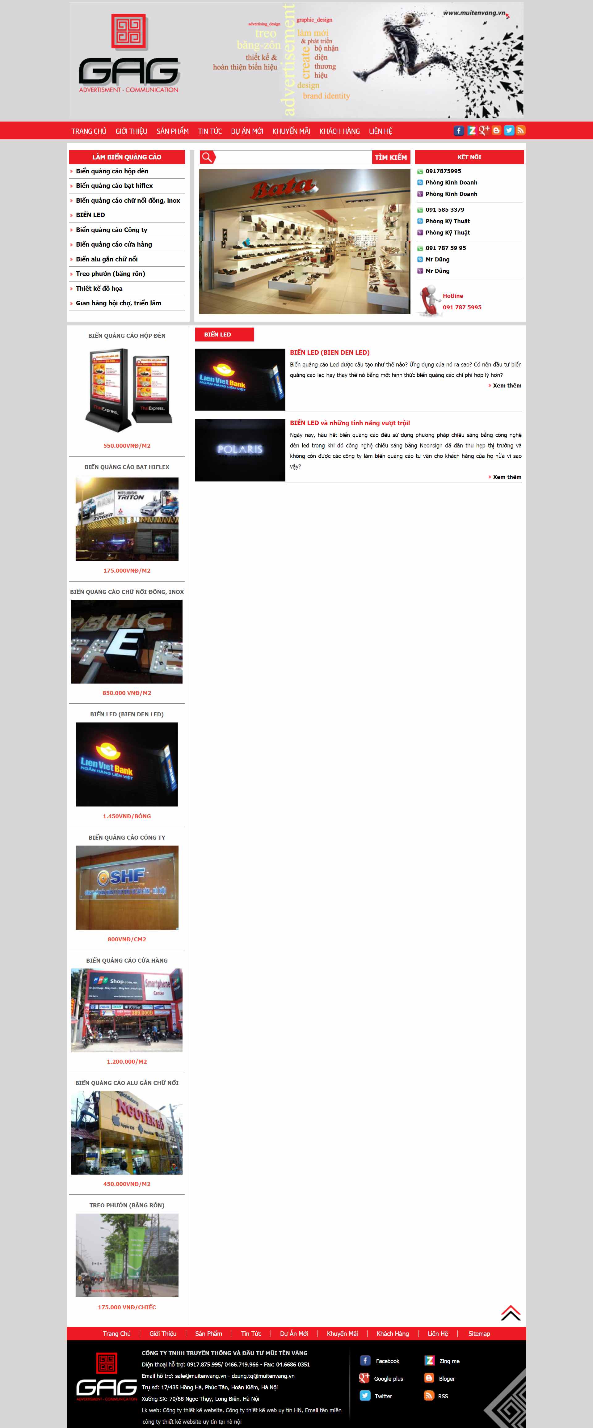 Thiết kế Web quảng cáo đèn led muitenvang.vn