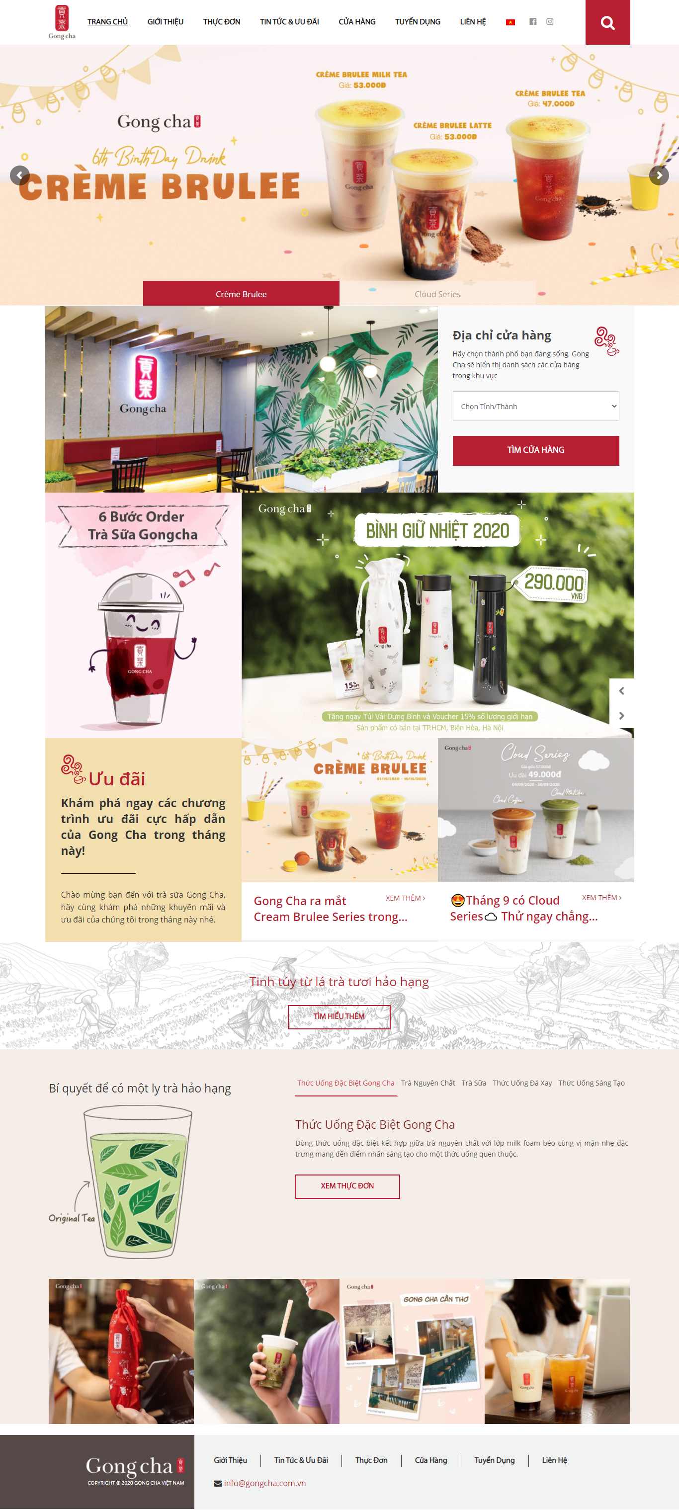 Thiết kế Web quán trà chanh gongcha.com.vn