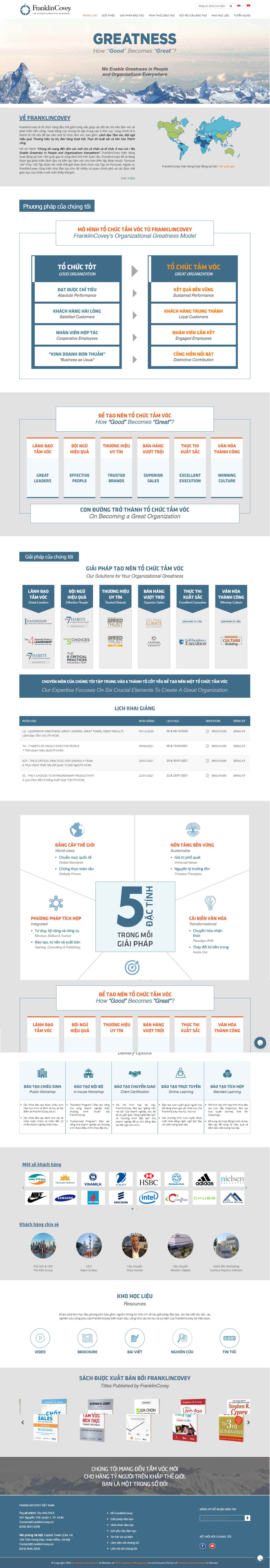 Thiết kế Web quản lý lớp học franklincovey.vn