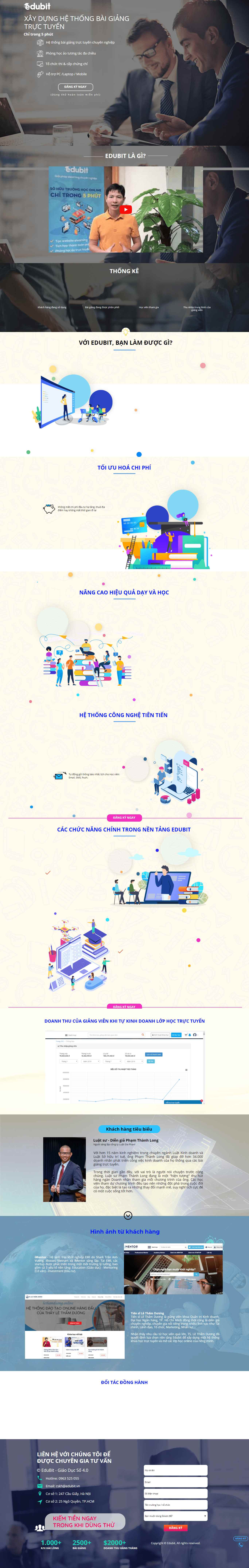 Thiết kế Web quản lý lớp học trial.edubit.unica.vn