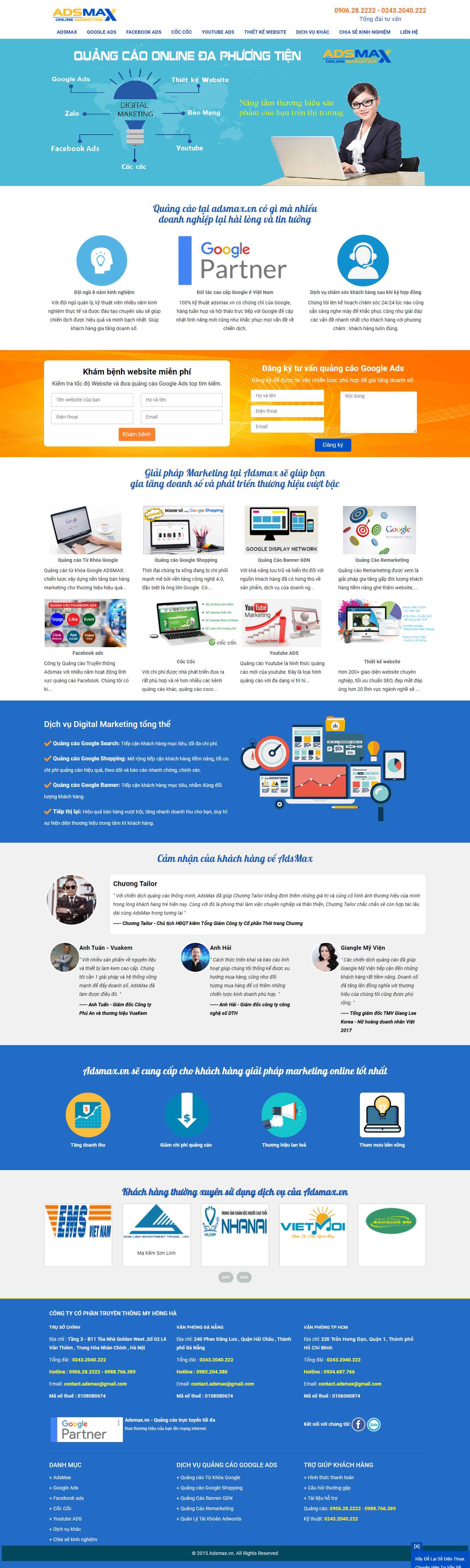 Thiết kế Web quảng cáo banner adsmax.vn