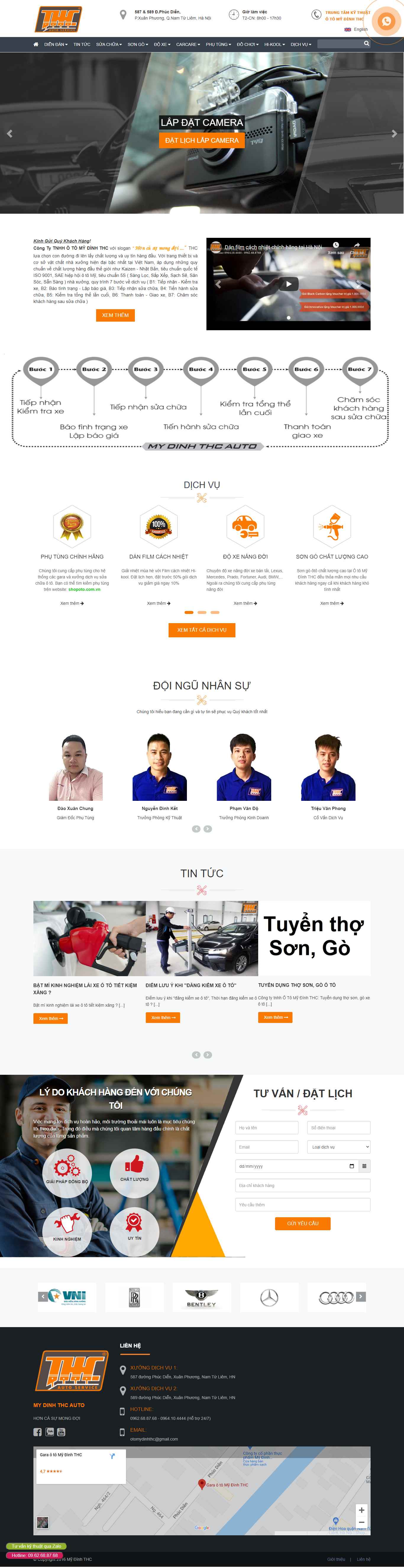 Thiết kế Web sửa chữa ô tô otomydinhthc.com
