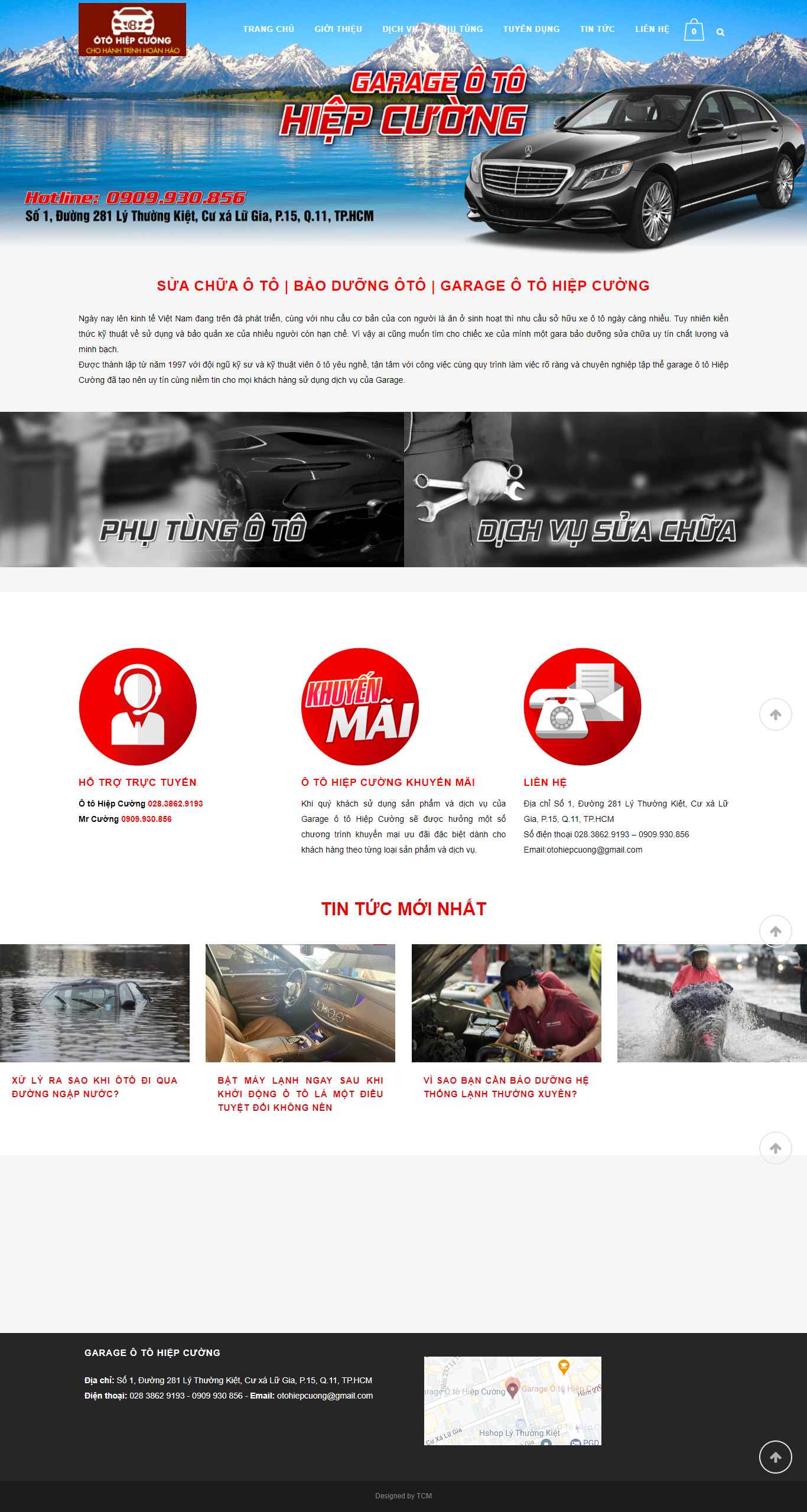 Thiết kế Web sửa chữa ô tô otohiepcuong.com