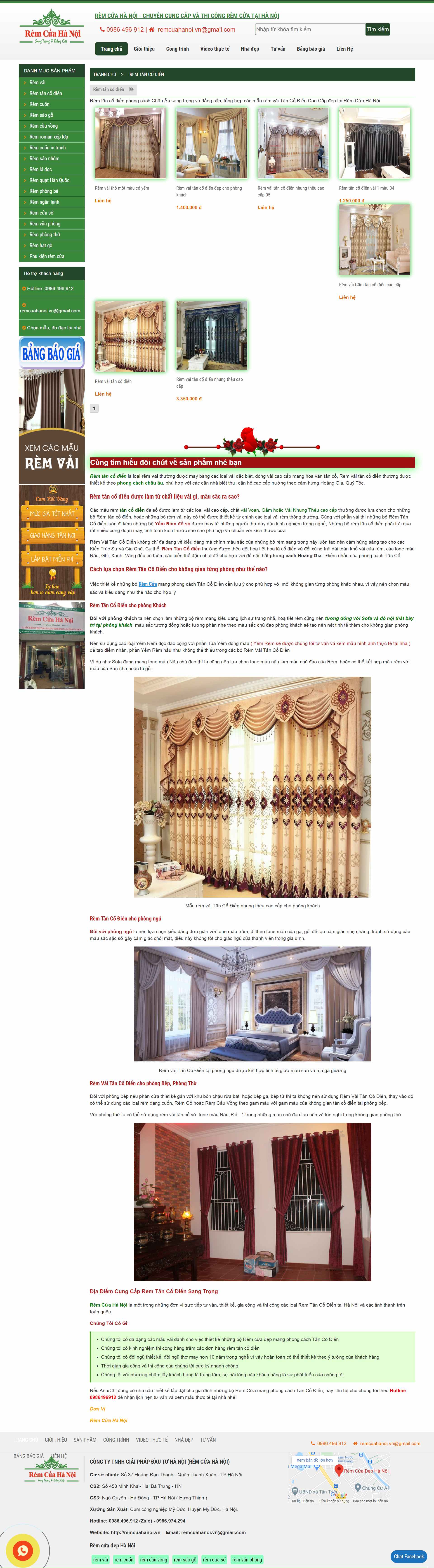 Thiết kế Web rèm cửa remcuahanoi.vn