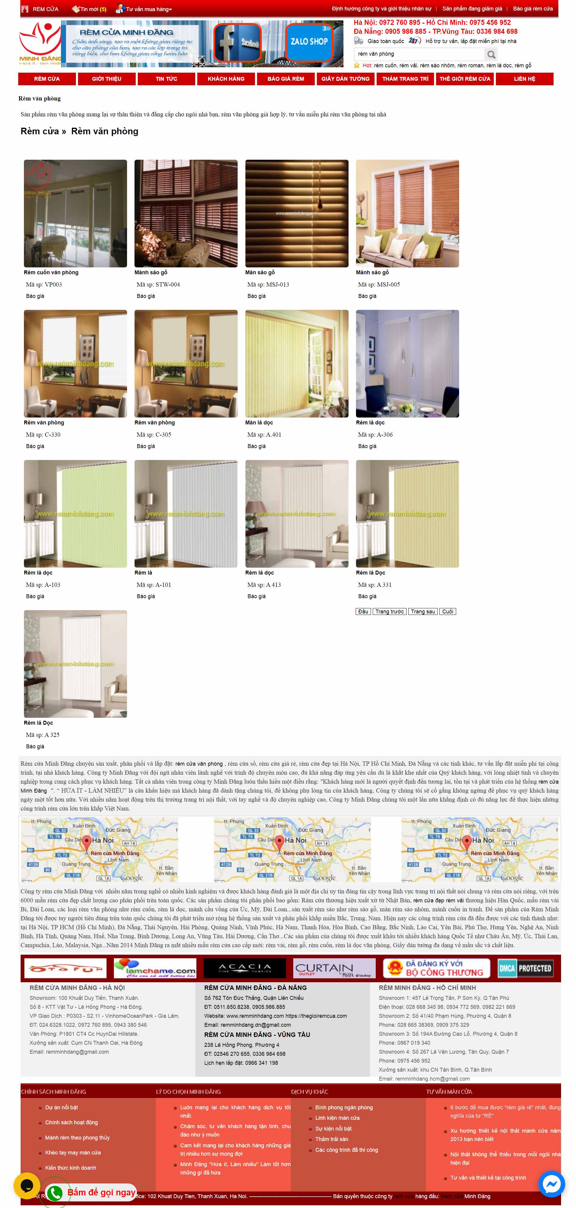 Thiết kế Web rèm cửa remminhdang.com