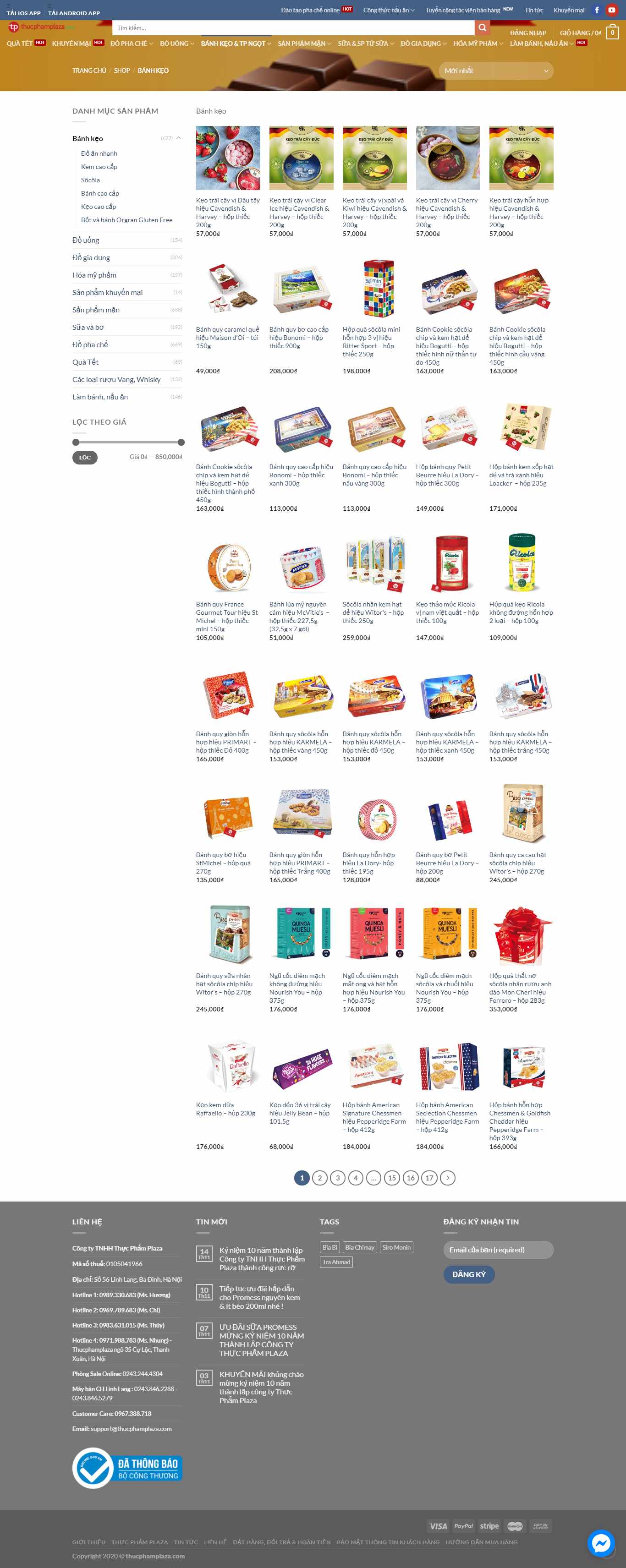 Thiết kế Web bánh kẹo thucphamplaza.com