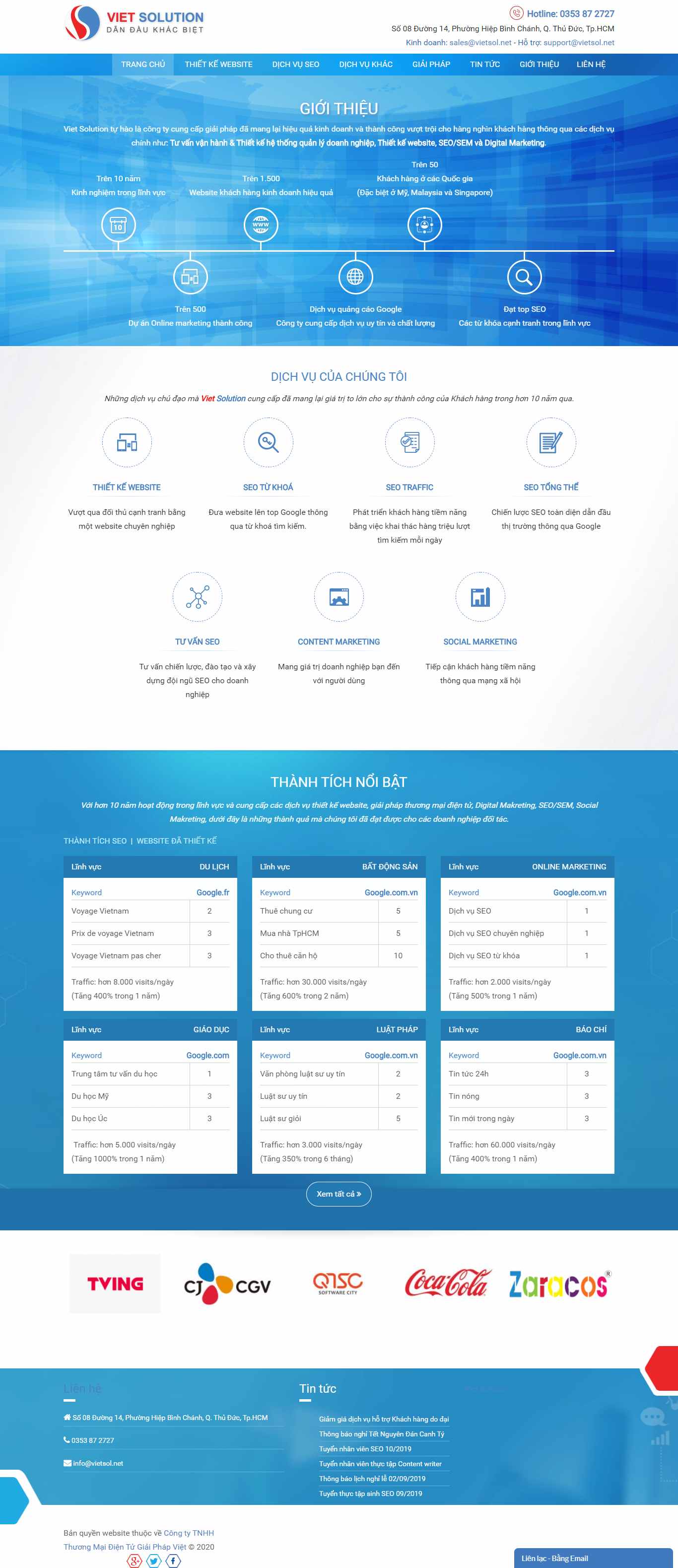 Thiết kế Web quảng cáo online vietsol.net