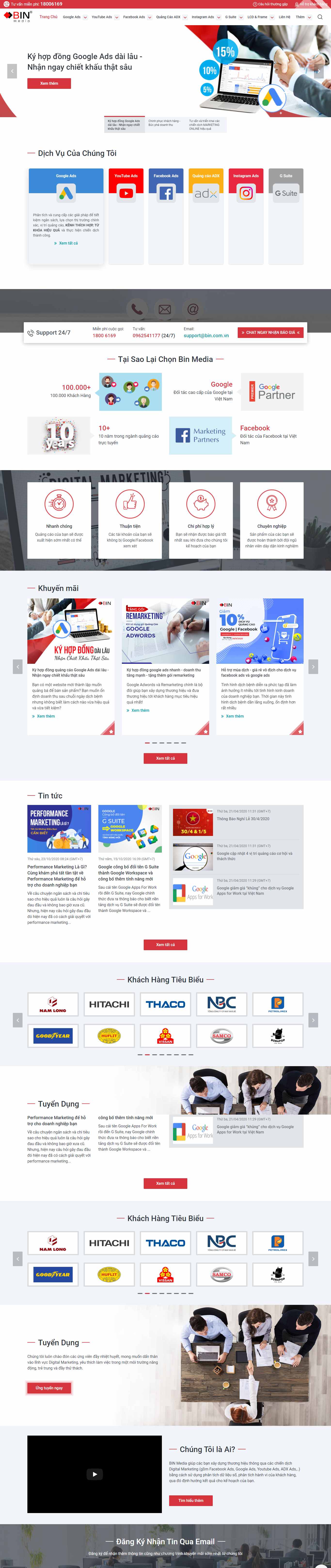 Thiết kế Web quảng cáo trực tuyến bin.vn