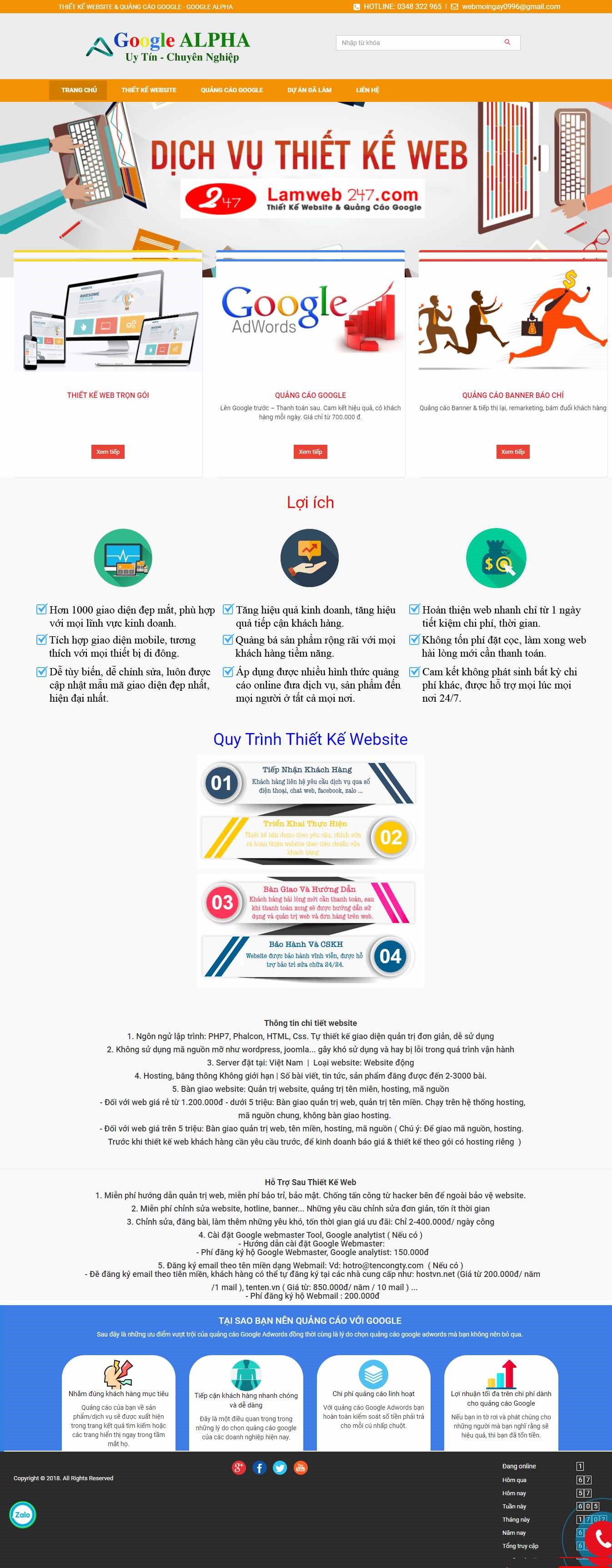 Thiết kế Web quảng cáo trực tuyến quangcaolentop.net