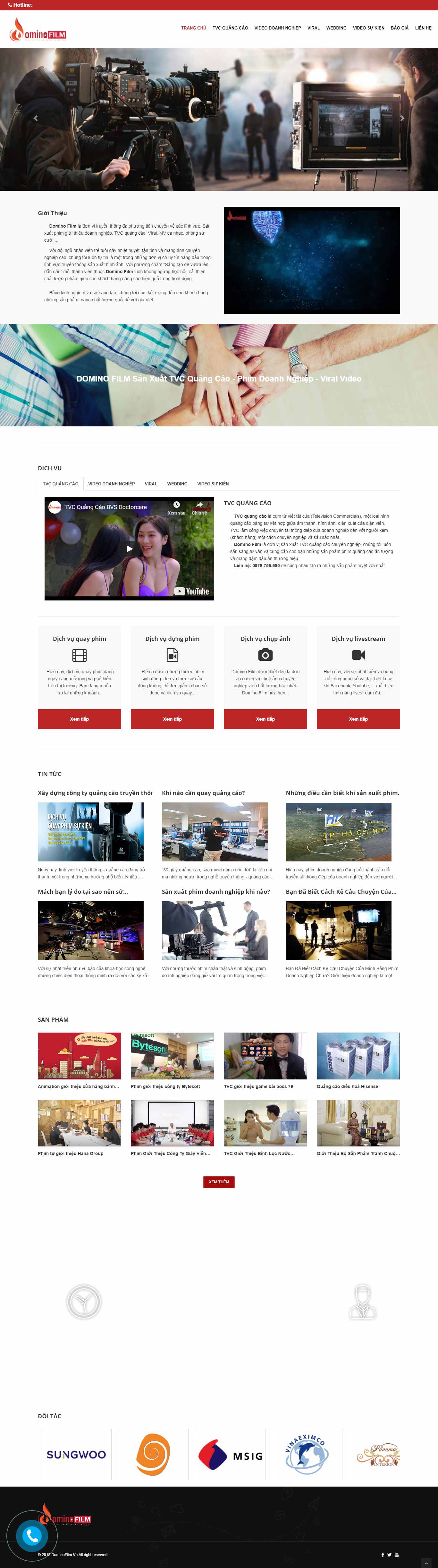 Thiết kế Web quảng cáo tvc dominofilm.vn