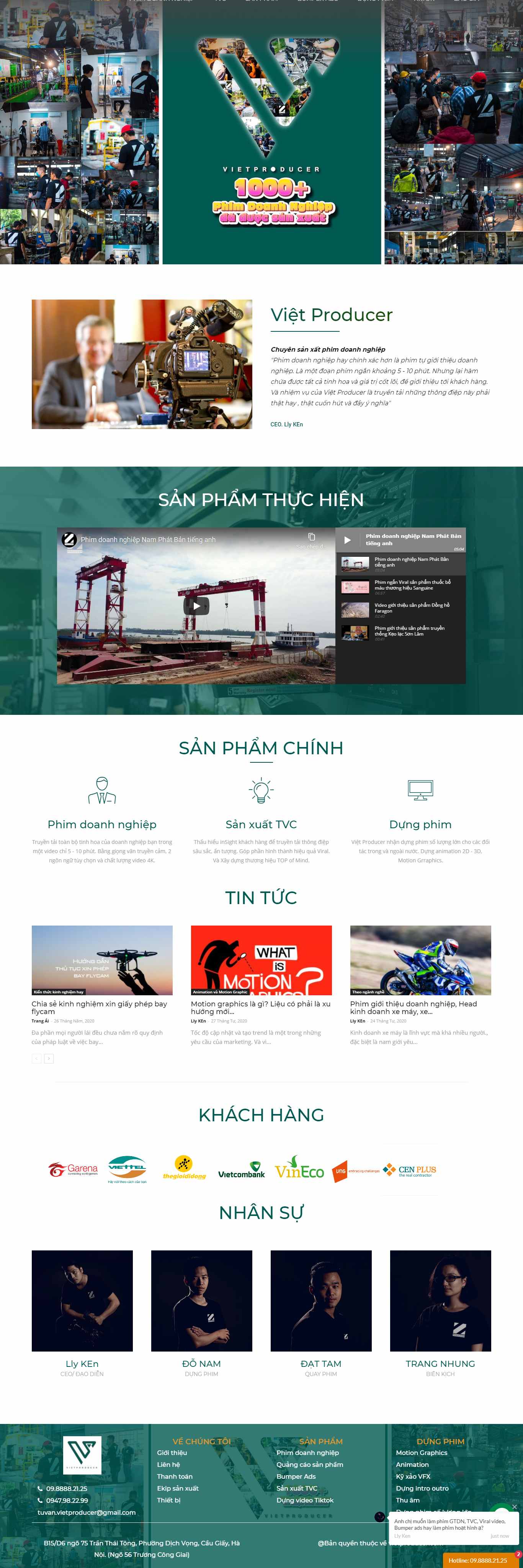 Thiết kế Web quảng cáo tvc vietproducer.com