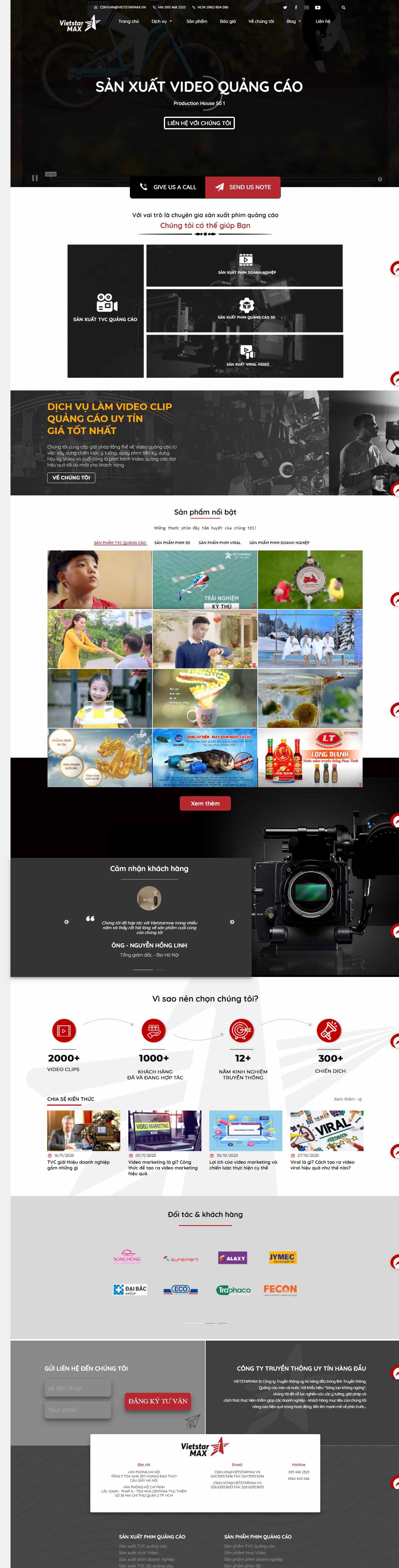 Thiết kế Web quảng cáo tvc sanxuattvc.vn