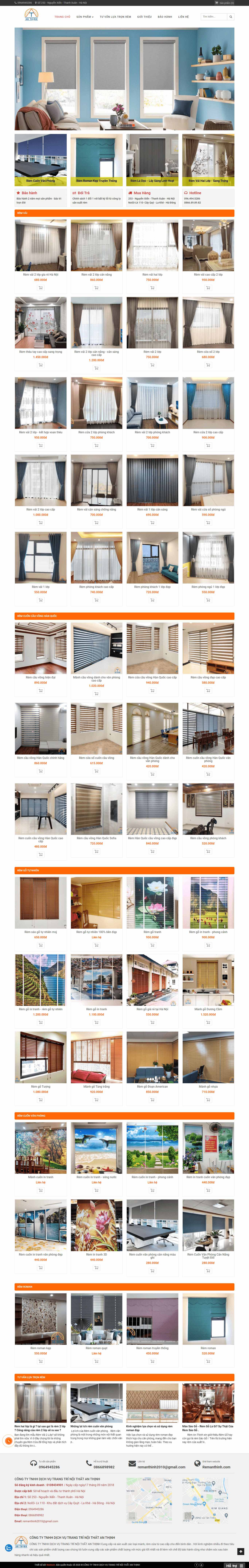 Thiết kế Web rèm cửa remanthinh.com