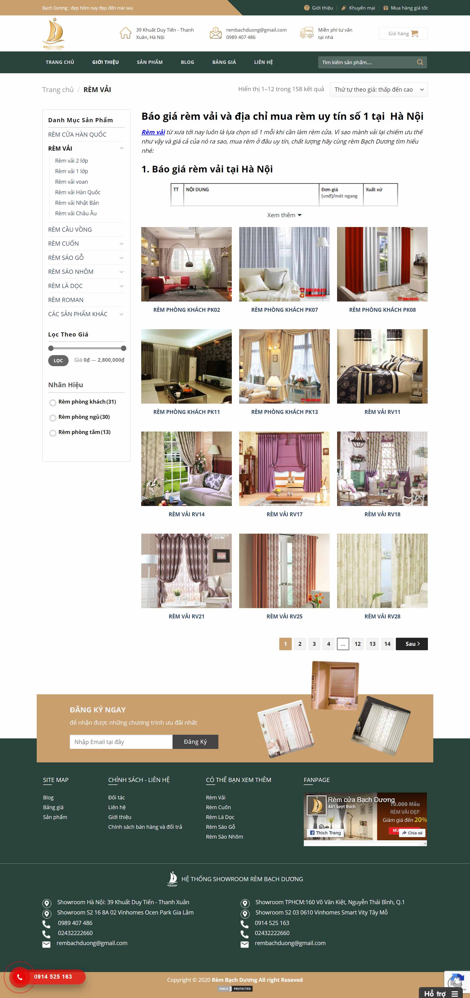 Thiết kế Web rèm vải rembachduong.vn