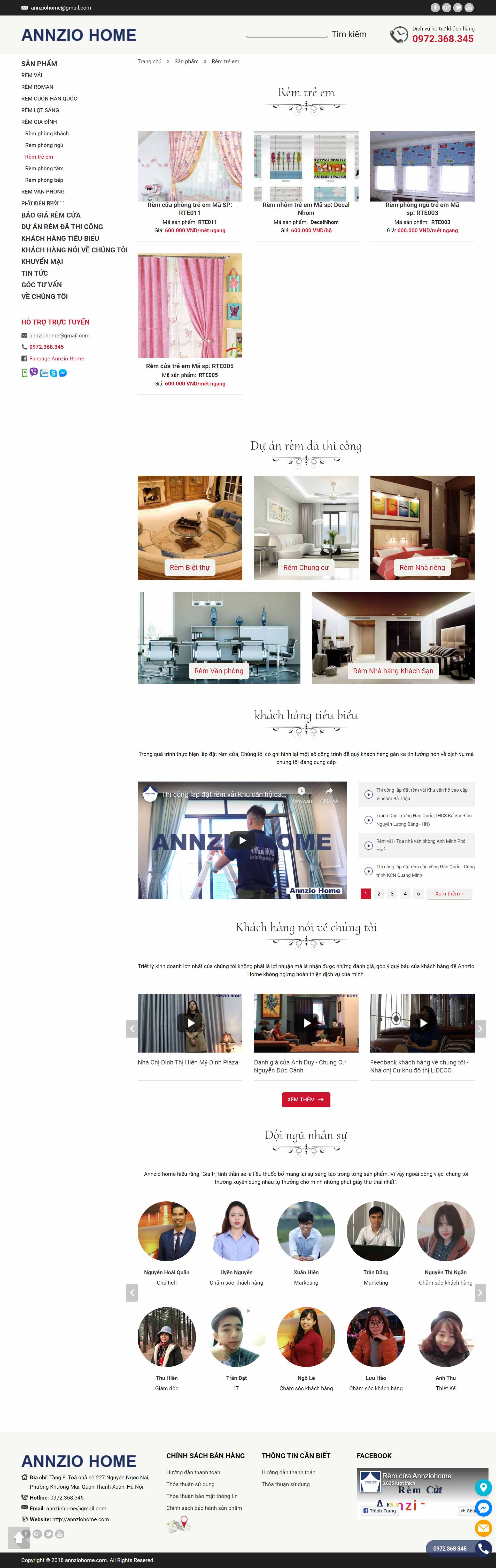 Thiết kế Web rèm vải annziohome.com