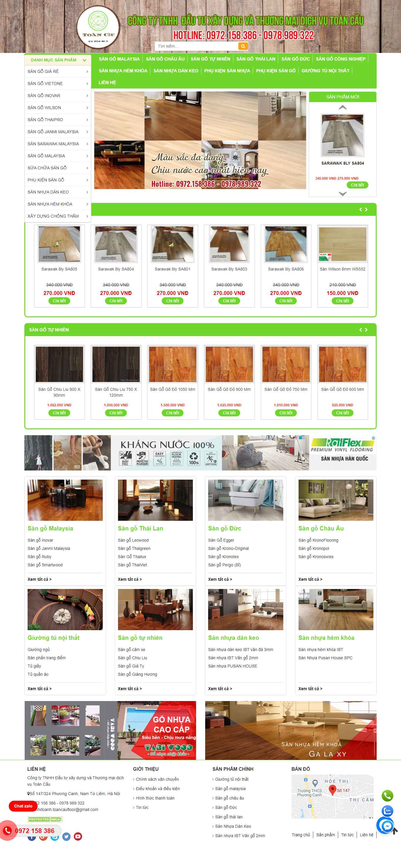 Thiết kế Web sàn gỗ toancaufloor.com