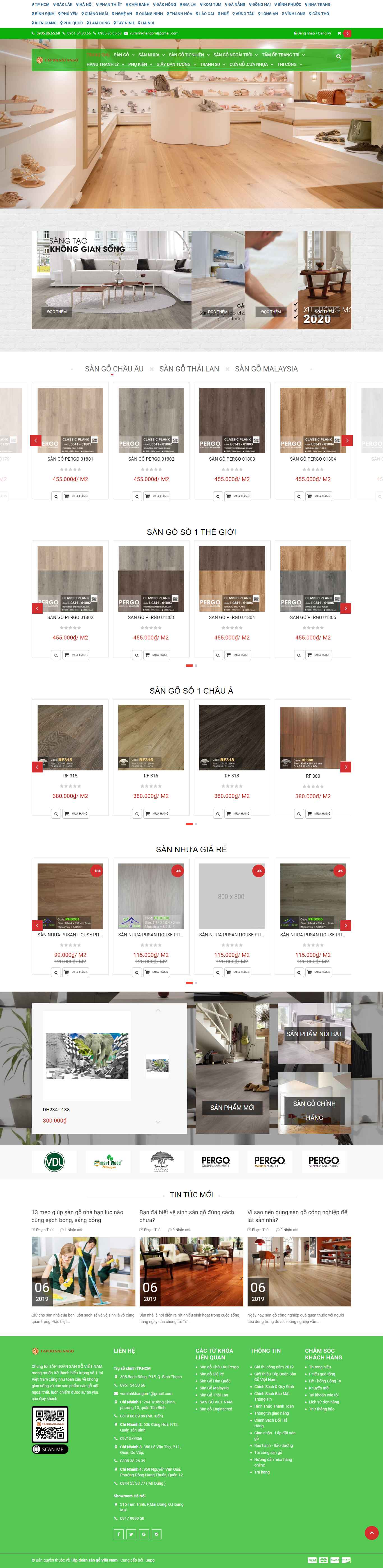 Thiết kế Web sàn gỗ tapdoansango.com