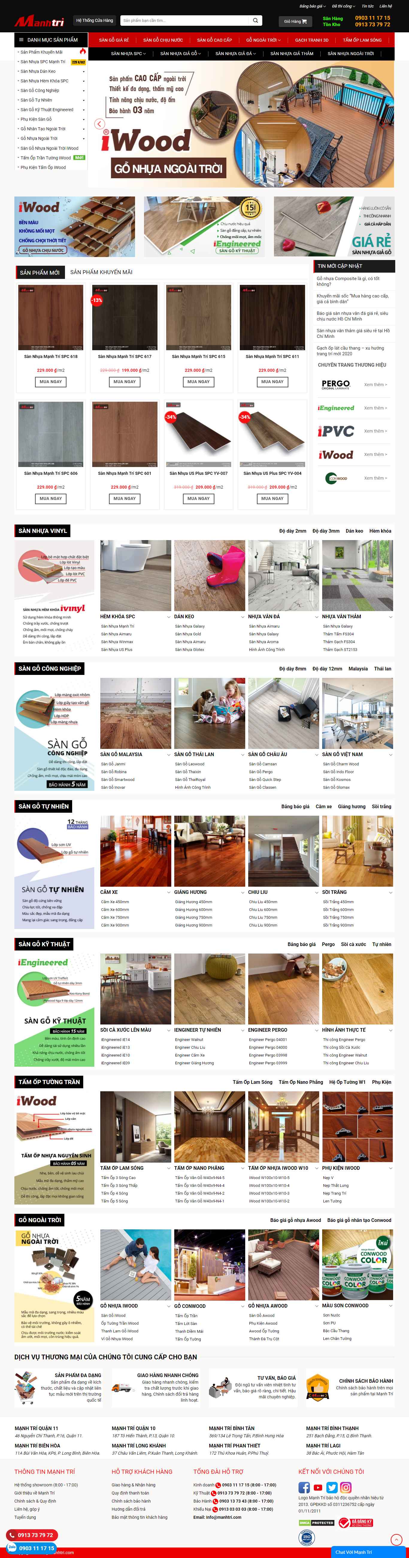 Thiết kế Web sàn gỗ manhtri.com