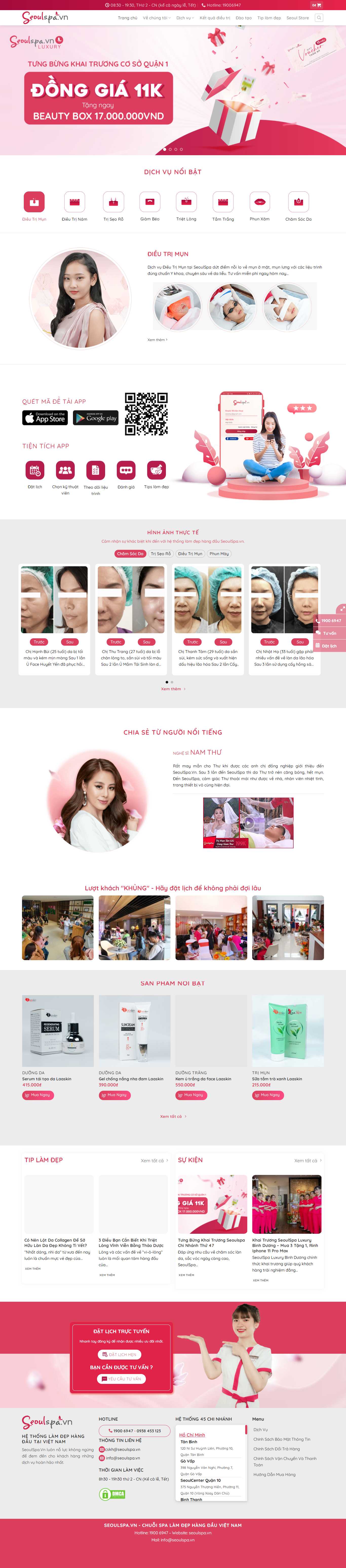 Thiết kế Web spa làm đẹp seoulspa.vn