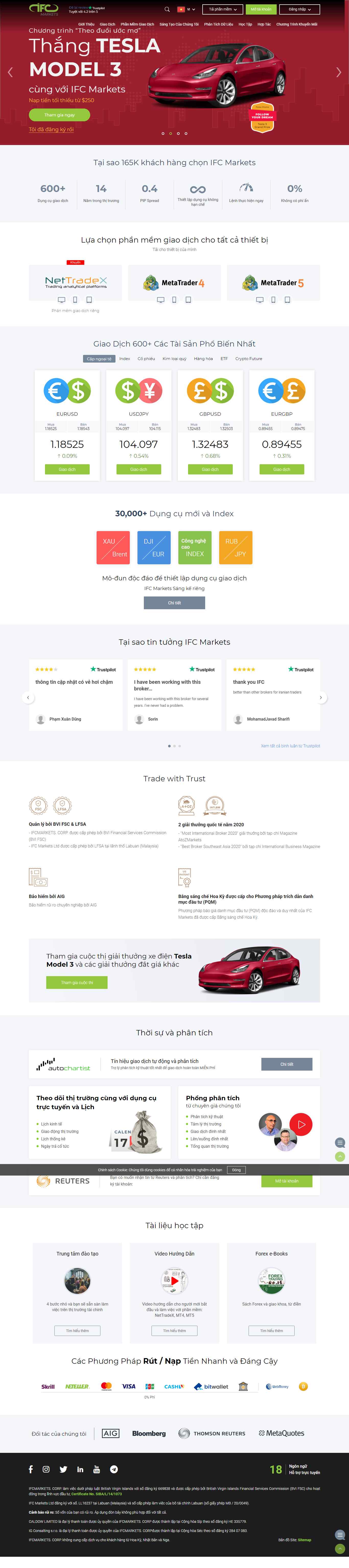 Thiết kế Web sàn giao dịch tiền tệ ifcmarkets.com
