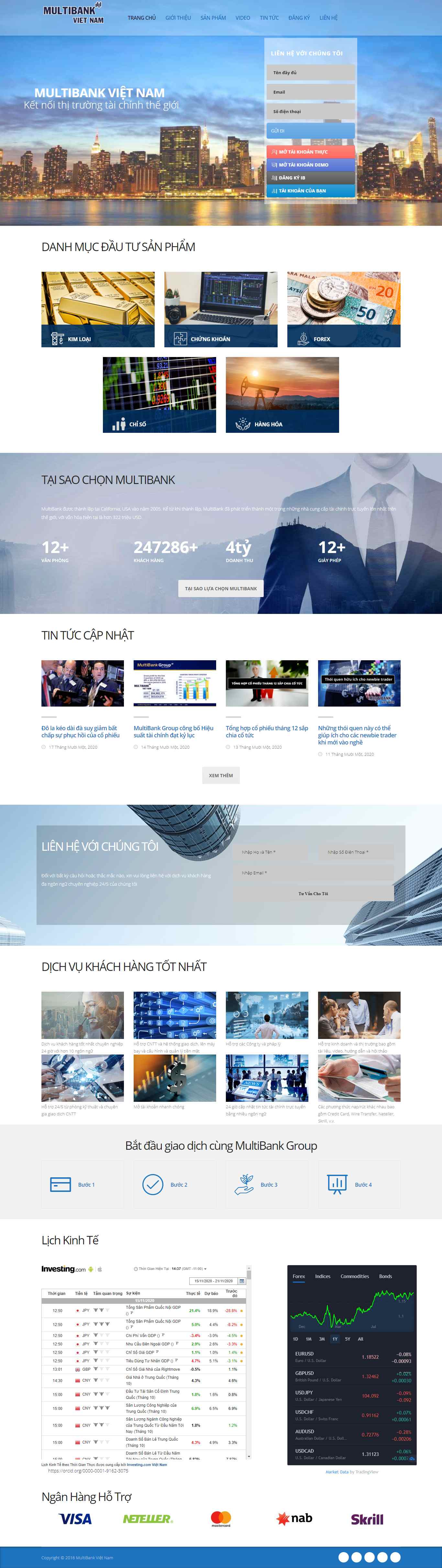 Thiết kế Web sàn giao dịch tiền tệ multibank.com.vn