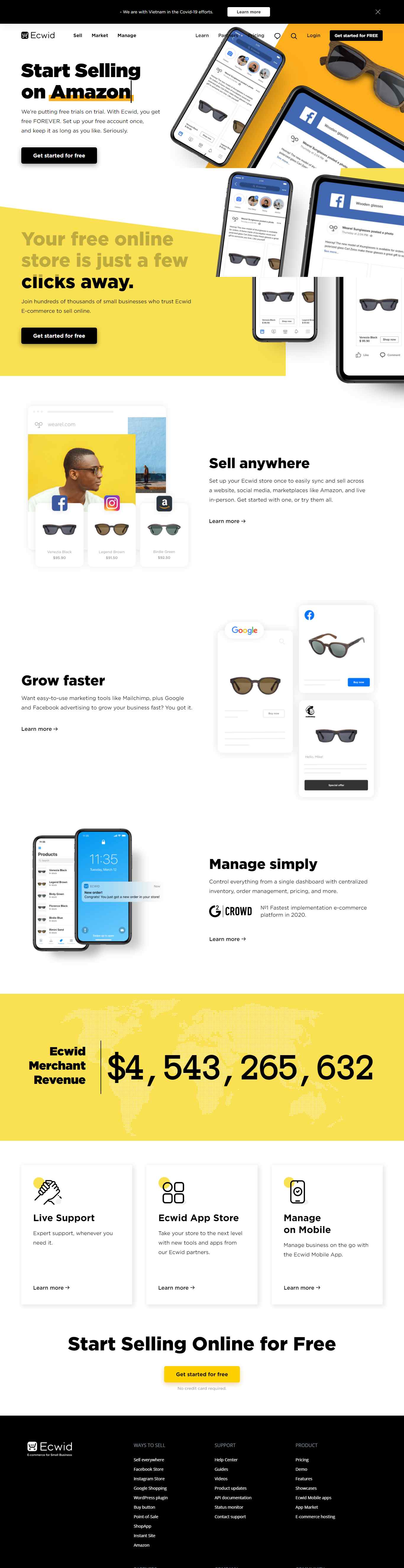 Thiết kế Web sàn thương mại điện tử ecwid.com