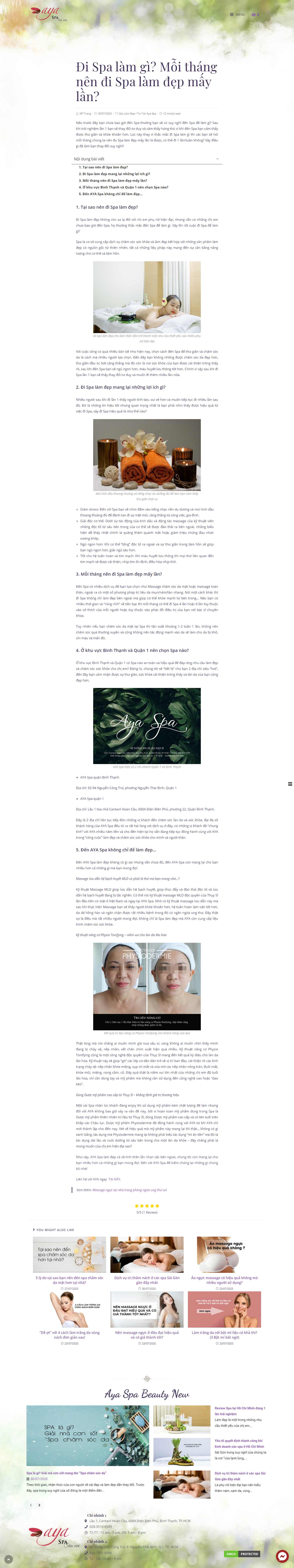 Thiết kế Web spa làm đẹp aya.vn