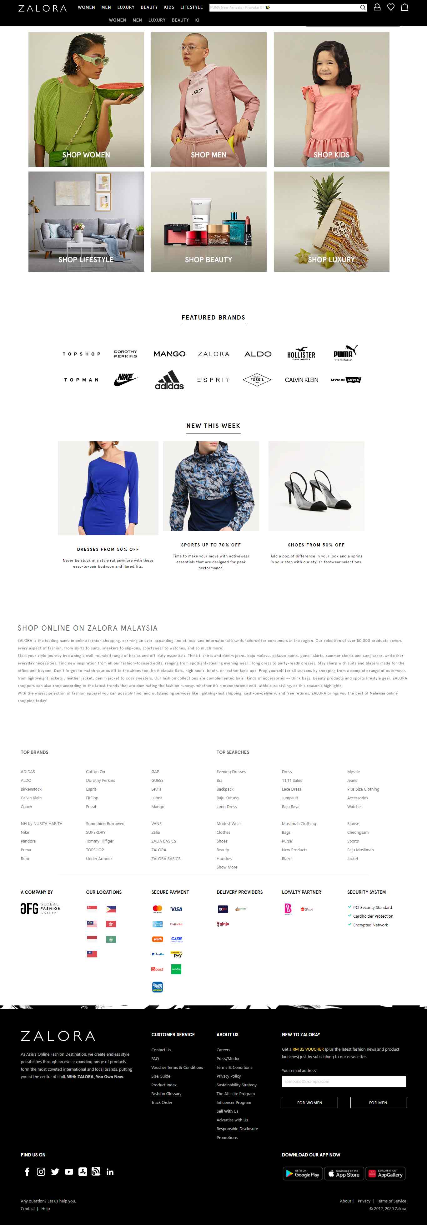 Thiết kế Web sàn thương mại điện tử zalora.com.my