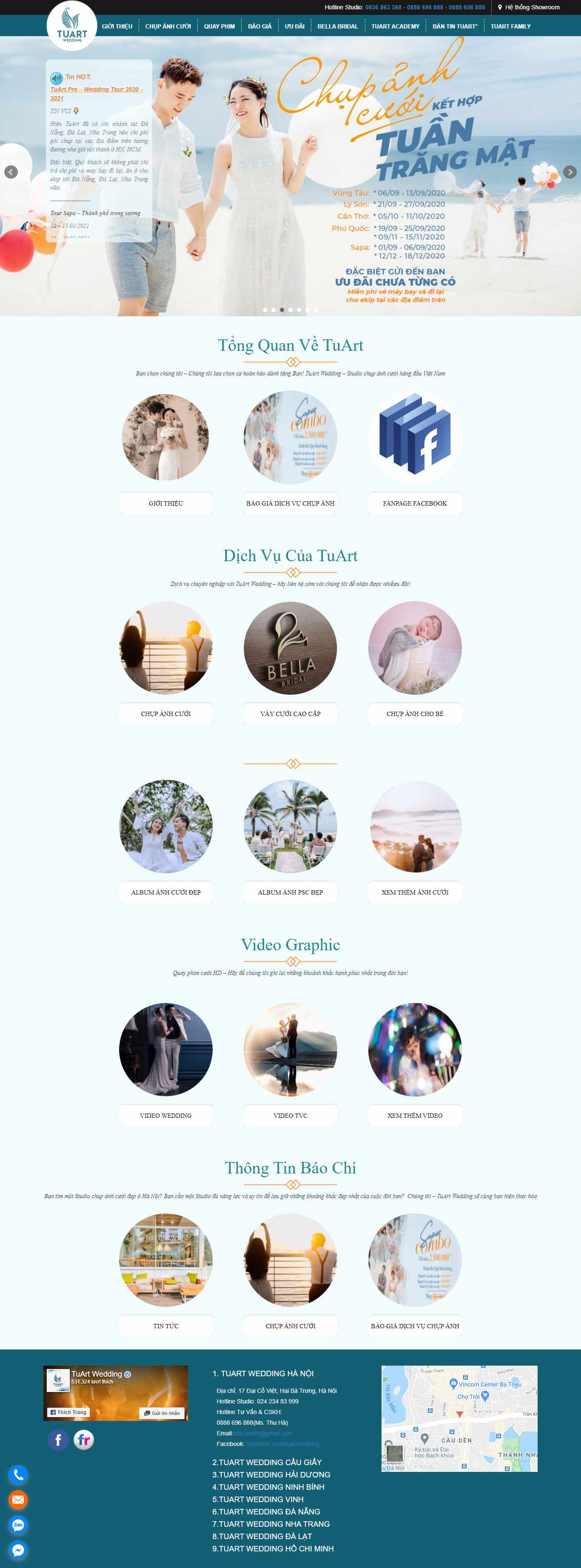 Thiết kế Web studio ảnh cưới tuarts.net