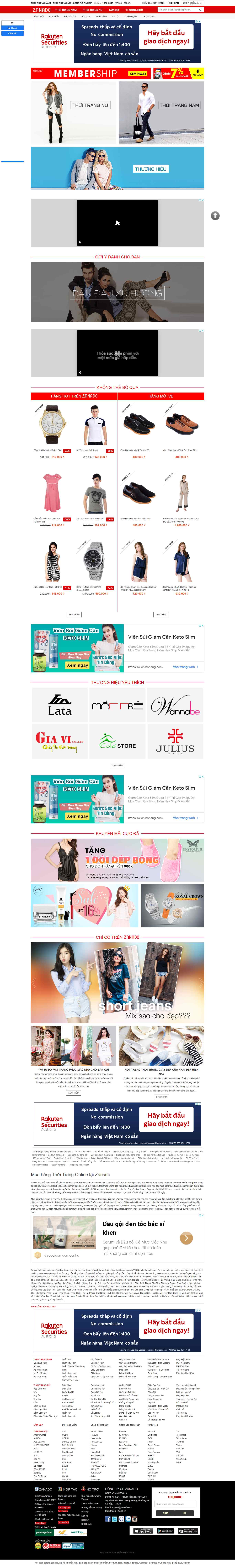 Thiết kế Web sàn thương mại điện tử zanado.com