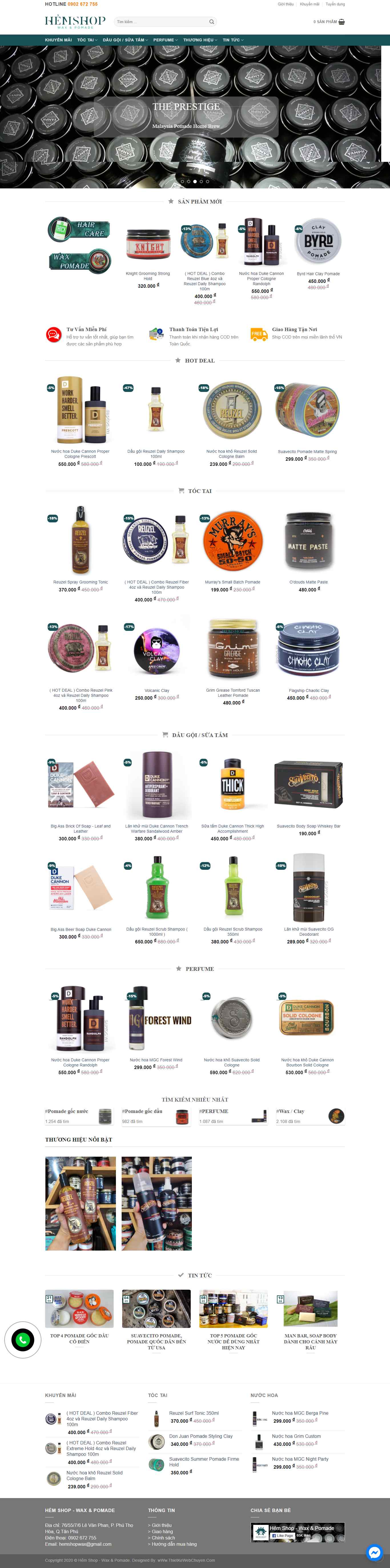 Thiết kế Web sáp vuốt tóc saptoc.vn