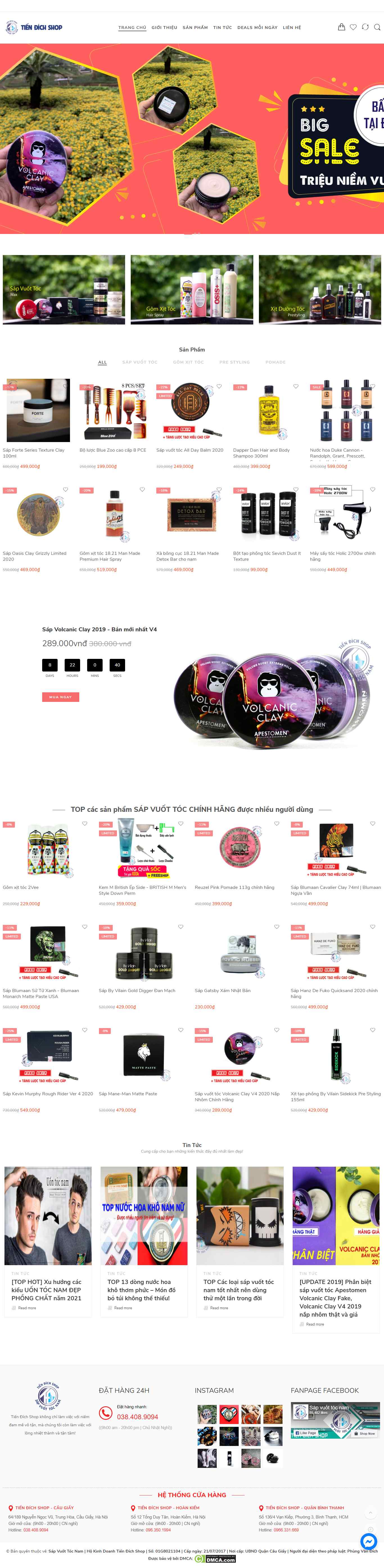 Thiết kế Web sáp vuốt tóc sapvuottocnam.com