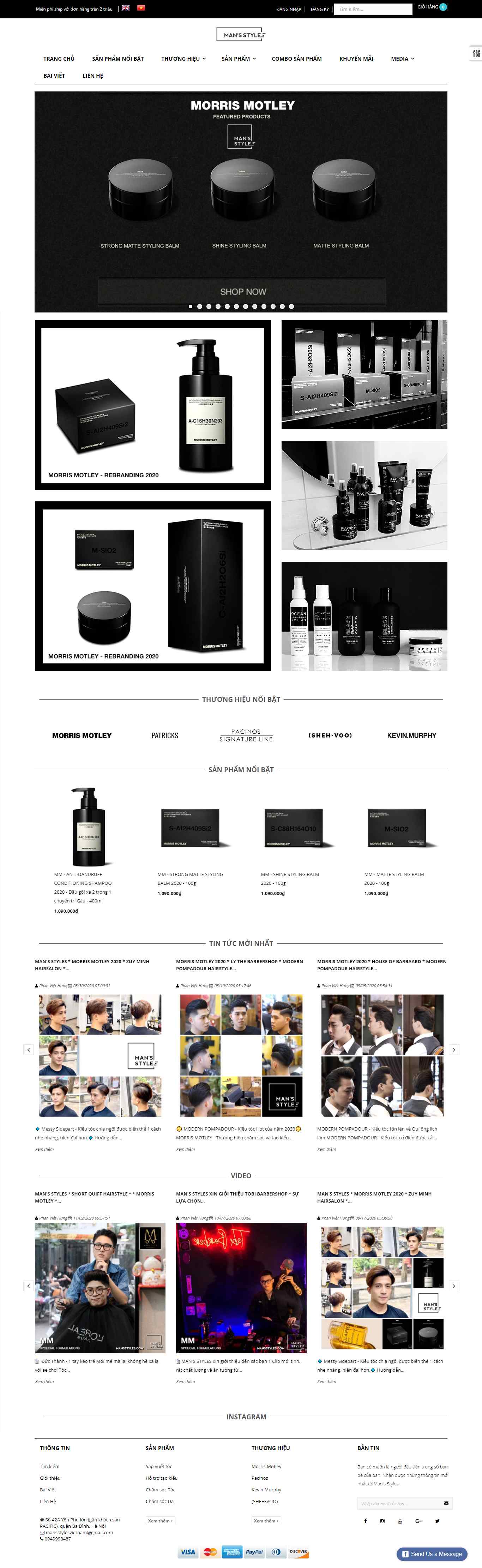 Thiết kế Web sáp vuốt tóc mansstyles.com