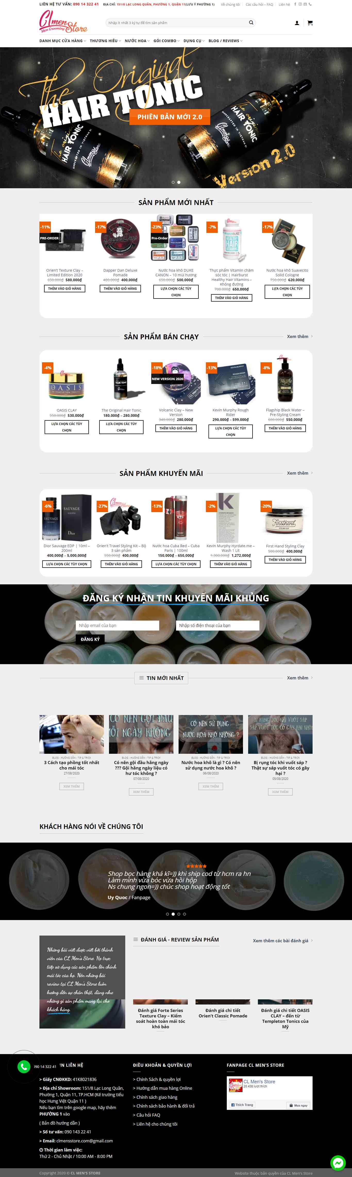 Thiết kế Web sáp vuốt tóc clmensstore.com