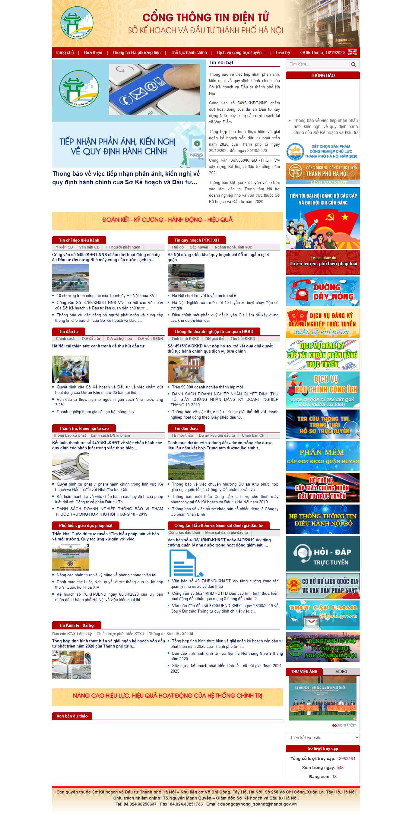 Thiết kế Web sở ban nghành hapi.gov.vn