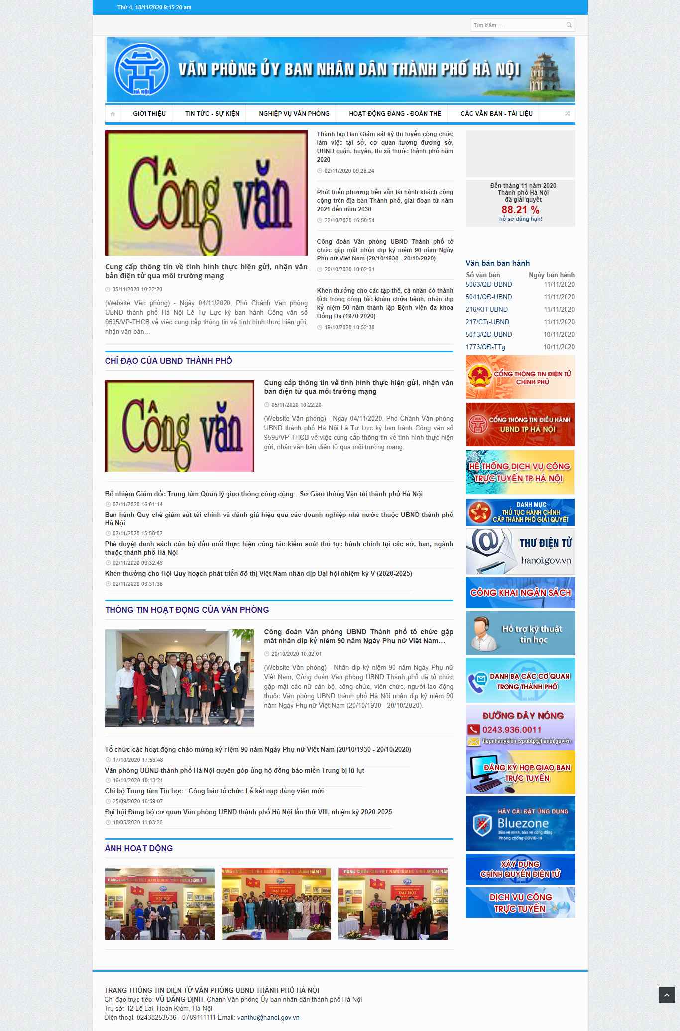 Thiết kế Web sở ban nghành vpubtp.hanoi.gov.vn