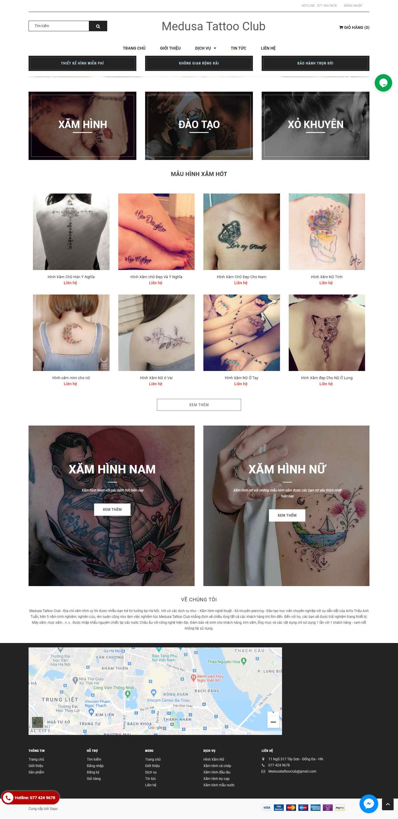 Thiết kế Web săm hình nghệ thuật medusatattooclub.vn