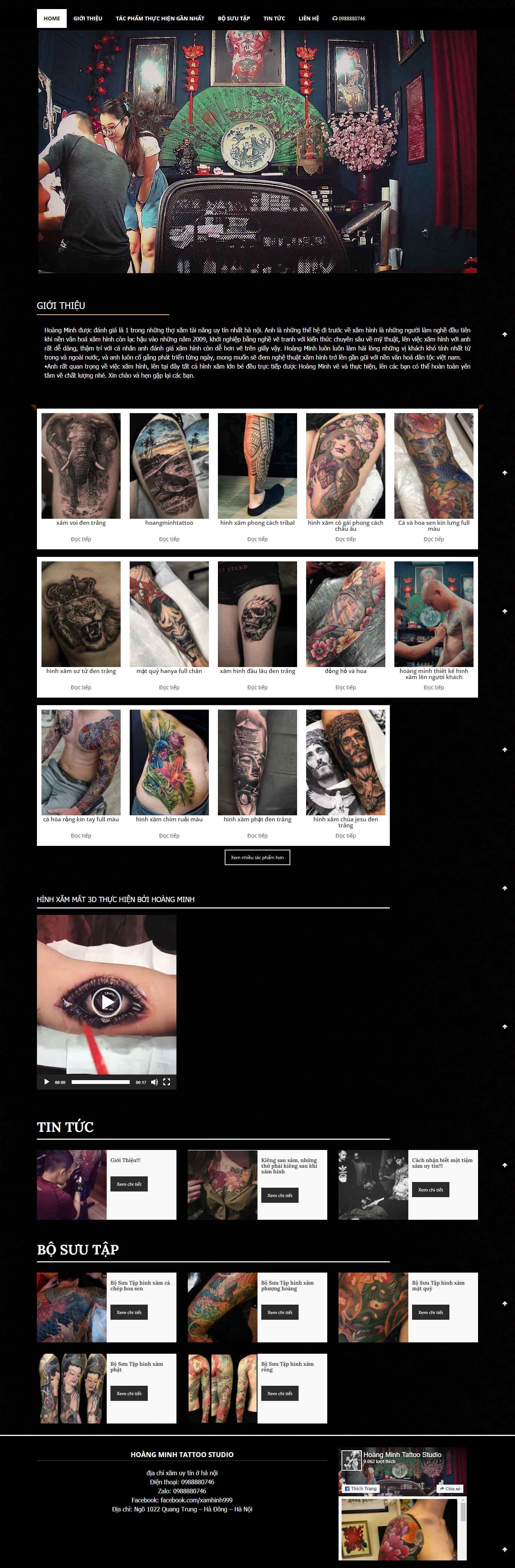 Thiết kế Web săm hình nghệ thuật hoangminhtattoo.com