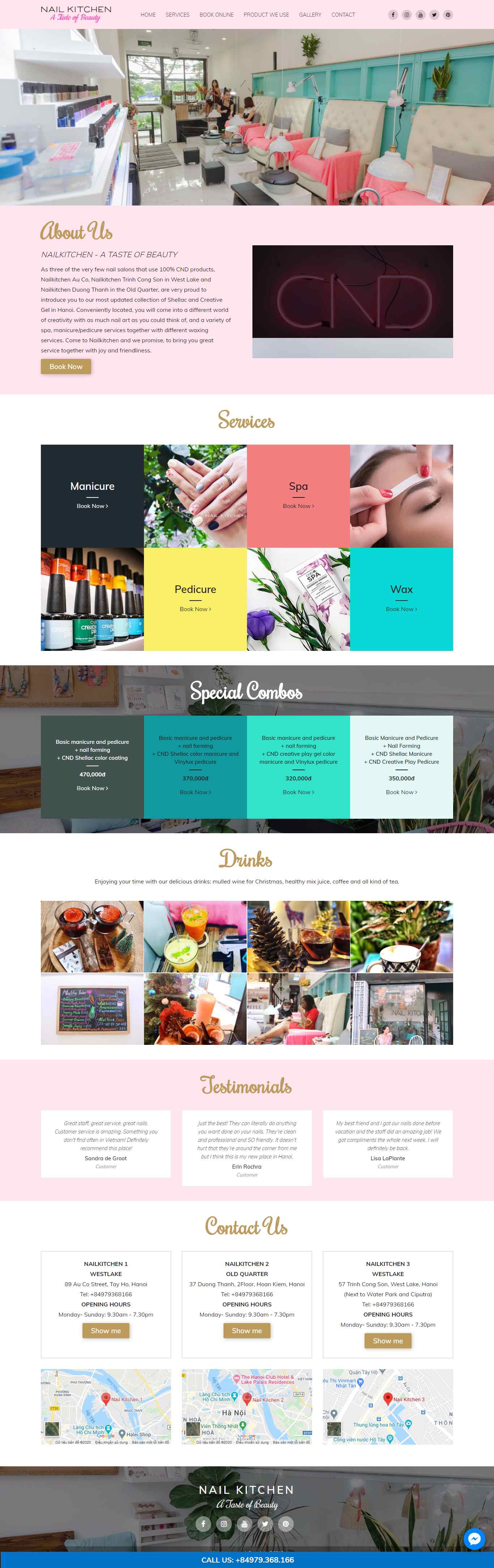 Thiết kế Web salon nail nailkitchen.vn