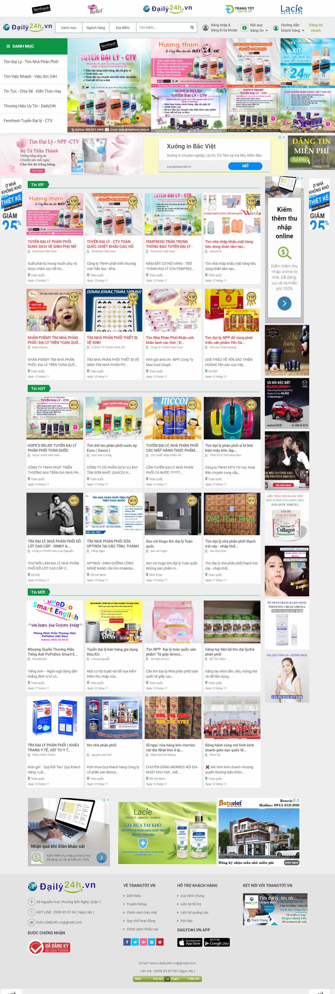 Thiết kế Web tìm đối tác daily24h.vn